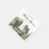 Rustieke Waterverf Meren Bos Baby Shower Servet (Hoek)