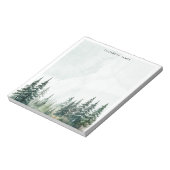 Rustieke Waterverf mistig taartbos gepersonaliseer Notitieblok (Linkerzijde)