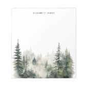 Rustieke Waterverf mistig taartbos gepersonaliseer Notitieblok (Voorkant)