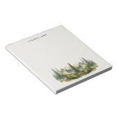 Rustieke Waterverf mistig taartbos gepersonaliseer Notitieblok (Schuin)