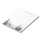 Rustieke Waterverf mistig taartbos gepersonaliseer Notitieblok (Linkerzijde)