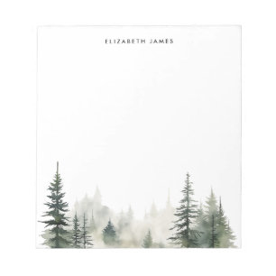 Rustieke Waterverf mistig taartbos gepersonaliseer Notitieblok