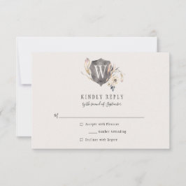 Rustieke Waterverf Monogram Crest RSVP