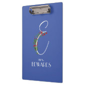 Rustieke waterverf monogram E docent Klembord (Links)