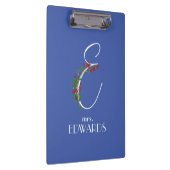 Rustieke waterverf monogram E docent Klembord (Rechts)