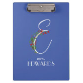 Rustieke waterverf monogram E docent Klembord (Voorkant)