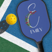 Rustieke waterverf monogram E moeder Pickleball Paddle