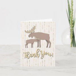 Rustieke Waterverf Moose boho Bedankt briefkaart