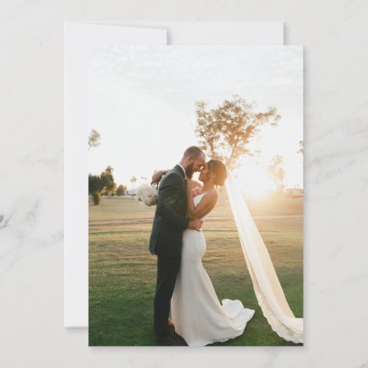 Rustieke Waterverf Mountain bruiloft foto Kaart (Achterkant)