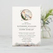 Rustieke Waterverf Mountain bruiloft uitnodiging (Staand voorkant)