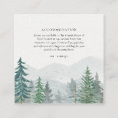 Rustieke Waterverf Mountain Green Pine Tree Bruilo Informatiekaartje (Achterkant)