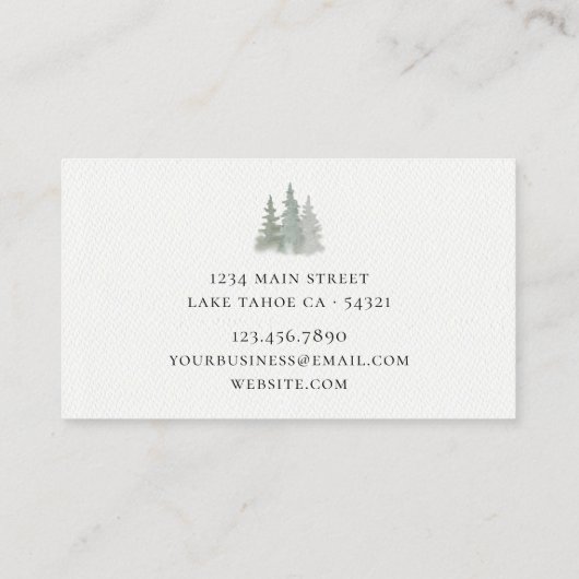 Rustieke Waterverf Mountain Woodland bosgids Visitekaartje (Achterkant)