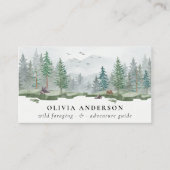 Rustieke Waterverf Mountain Woodland bosgids Visitekaartje (Voorkant)