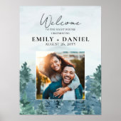 Rustieke Waterverf Mountains repetitie diner Poster (Voorkant)