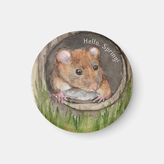 rustieke Waterverf muis Magneet (Voorkant)