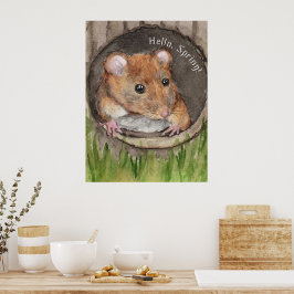 rustieke Waterverf muis Poster