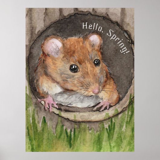 rustieke Waterverf muis Poster (Voorkant)