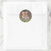 rustieke Waterverf muis Ronde Sticker (Tas)