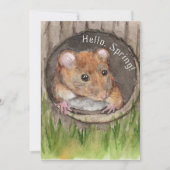 rustieke Waterverf muis Save The Date (Voorkant)