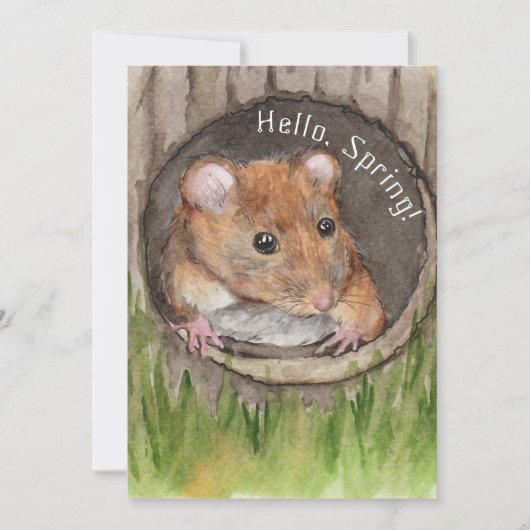 rustieke Waterverf muis Save The Date (Voorkant)