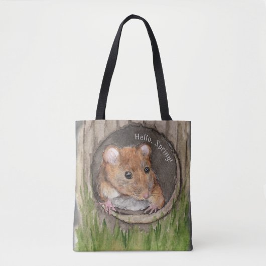 rustieke Waterverf muis Tote Bag (Voorkant)
