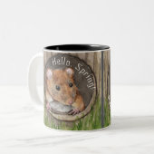 rustieke Waterverf muis Tweekleurige Koffiemok (Voorkant links)