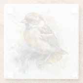 rustieke Waterverf mus Glazen Onderzetter (Achterkant)