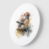 Rustieke Waterverf Mus Vogel Wandklok Kunst (Hoek)