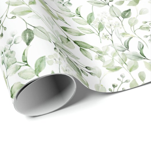 Rustieke Waterverf natuurlijke bosbladeren Patroon Cadeaupapier (Rol Hoek)