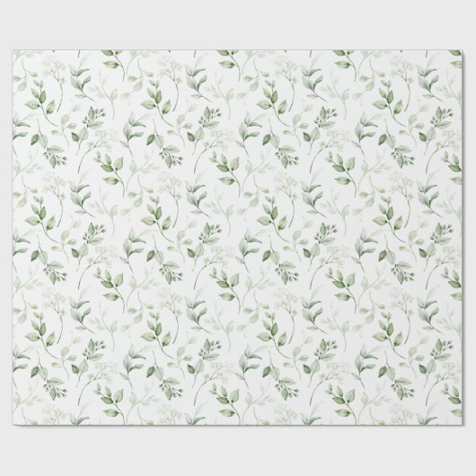 Rustieke Waterverf natuurlijke bosbladeren Patroon Cadeaupapier (Vlak)