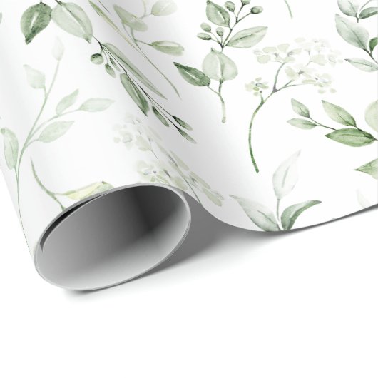 Rustieke Waterverf natuurlijke bosbladeren Patroon Cadeaupapier (Rol Hoek)