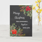 Rustieke waterverf Neef Prettig kerstfeest Kaart (Gele Bloem)