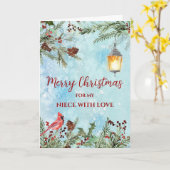 Rustieke Waterverf nichtje vrolijk kerstfeest Kaart (Gele Bloem)