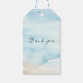 Rustieke Waterverf Oceaan Zee Zomer Strand Bruilof Cadeaulabel (Achterkant)