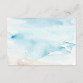 Rustieke Waterverf Oceaan Zee Zomer Strand Bruilof Informatiekaartje (Achterkant)