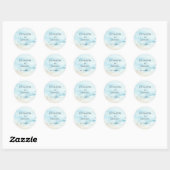 Rustieke Waterverf Oceaan Zee Zomer Strand Bruilof Ronde Sticker (Vel)