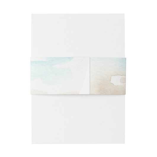 Rustieke Waterverf Oceaan Zee Zomer Strand Bruilof Uitnodigingen Wikkel (Achterkant Voorbeeld)