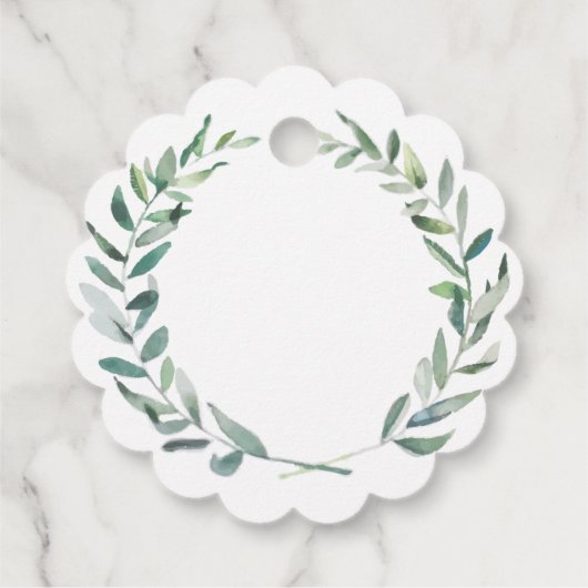 Rustieke Waterverf olijfbladeren Bruiloft Dank u Bedankjes Labels (Achterkant)