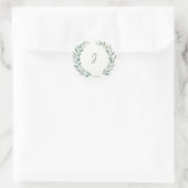 Rustieke waterverf olijfbladeren monogram ronde sticker (Tas)