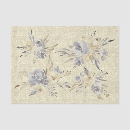 Rustieke waterverf op faux linnen tissuepapier (Voorkant)