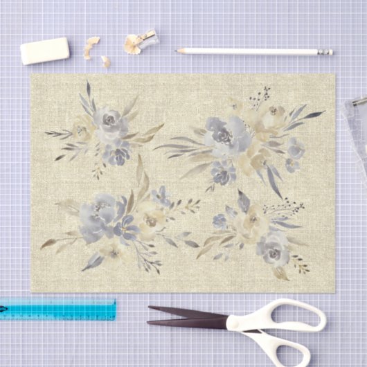 Rustieke waterverf op faux linnen tissuepapier (Craft)