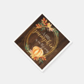 Rustieke Waterverf Oranje Pompoen Herfst Baby show Servet (Hoek)