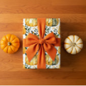 Rustieke Waterverf Oranje Pompoen Patch Herfst Cadeaupapier