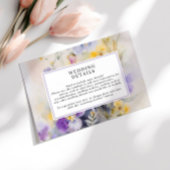 Rustieke Waterverf Paarse & gele bruiloft Details Informatiekaartje