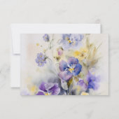 Rustieke Waterverf Paarse & Gele Bruiloft RSVP Kaartje (Achterkant)