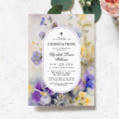 Rustieke Waterverf Paarse & Gele Toewijding Kaart