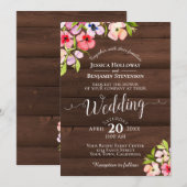 Rustieke Waterverf Pansies op Schuur Houten Bruilo Kaart (Voorkant / Achterkant)