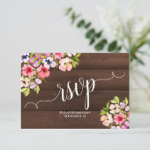 Rustieke Waterverf Pansies op Schuur Houten Bruilo RSVP Kaartje (Staand voorkant)