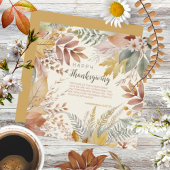 Rustieke Waterverf Pastel Floral Thanksgiving Feestdagenkaart