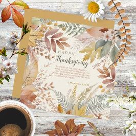 Rustieke Waterverf Pastel Floral Thanksgiving Feestdagenkaart